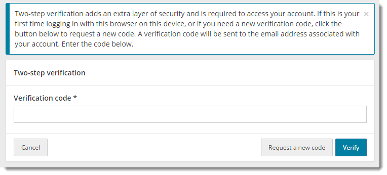 Request a new verification code